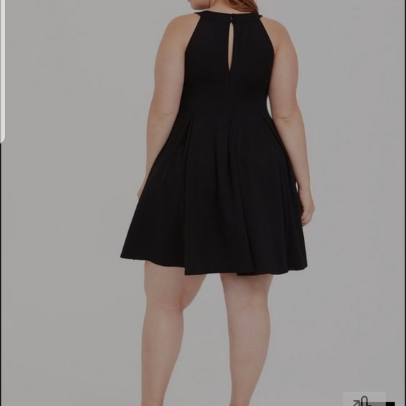 Black Torrid Mini Studio Luxe Ponte High Neck Skater Dress Size 4 - Picture 4 of 10